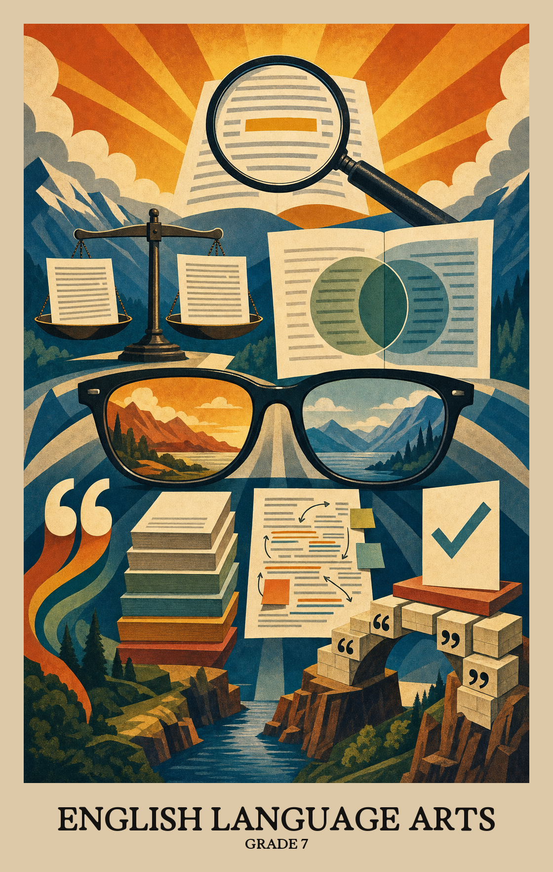 Illustration of what students learn in Grade 7 English Language Arts