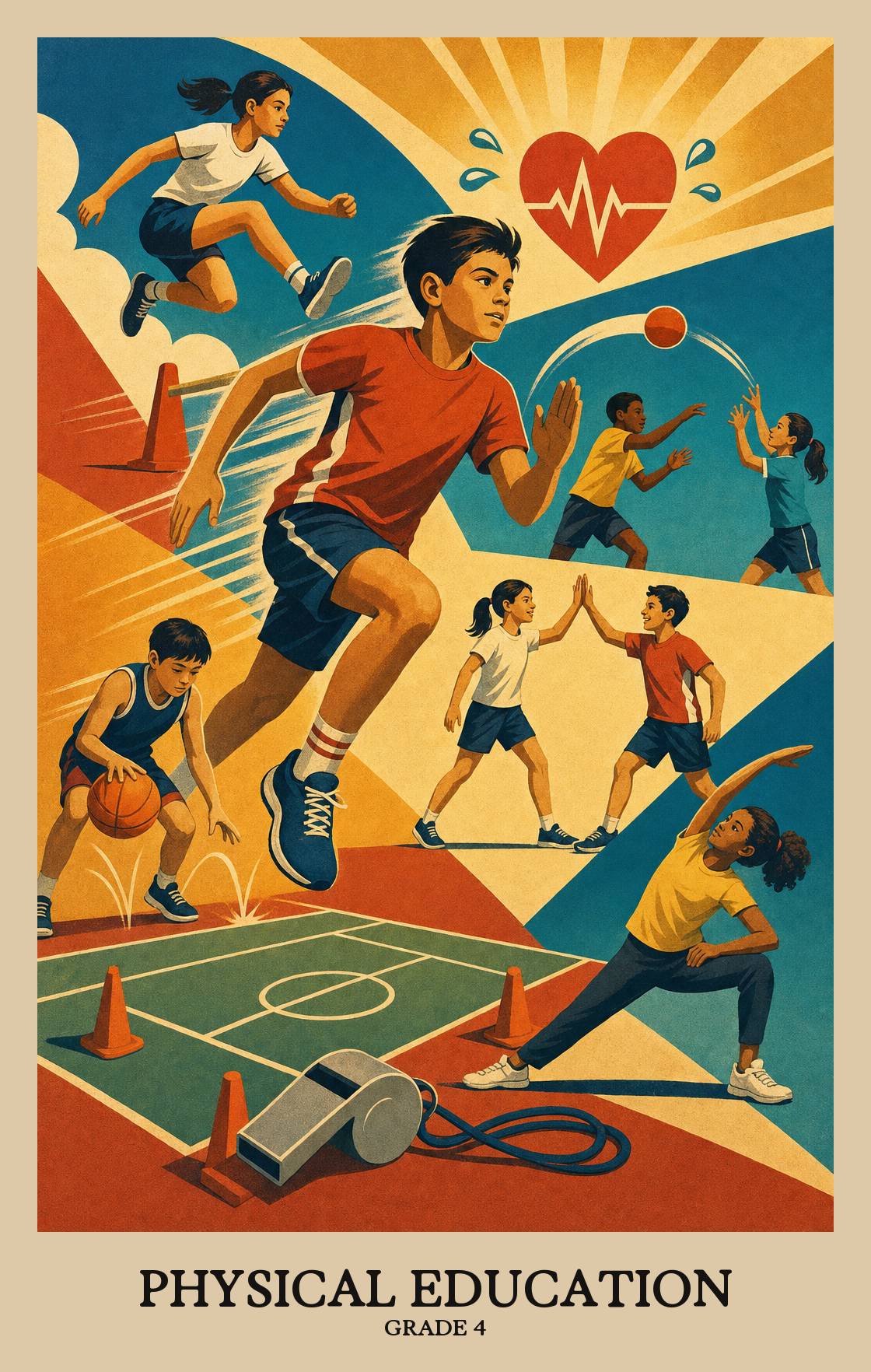 Illustration of what students learn in Grade 4 Physical Education